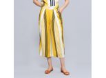 Stripe print vouw capri -broek