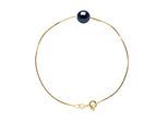 DIADEMA - Armband - Echte Süßwasserperlen - Schwarz - Gelbgold