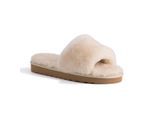 Aus Wooli Australia Womens Schapenvacht Fluff Slide Slippers Cream