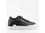 Puma Cali Sport schwarzer Leder Damen Schnürtrainer 373871 02