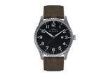 Montre Elevon Crosswind avec bracelet en cuir recouvert de toile et date