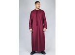 Heren Rode Thobe Emirati Islamitische Jubba Robe Eid Tassel Regular Fit
