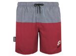 Zwemshort voor heren met patroonstrepen rood