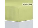 Bettlaken FLORELLA "Flausch-Flanell, 100% Baumwolle", grün (linde), B:100cm L:200cm, Flanell, Obermaterial: 100% Baumwolle CO., Bettlaken, Bettlaken