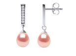 Ohrringe Dangle Süßwasserperlen 6-7mm Birnen Rosen Schmuck 925