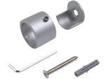 Wandträger LIEDECO "Power", grau (aluminiumfarben), Ø:2cm, Gardinenstangenhalterungen, Wandträger, für Gardinenstangen Ø 20 mm