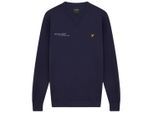 Lyle & Scott Co-Ordinate Print Logo Marineblaues Sweatshirt