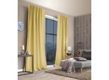 Gardine HOME BASICS "ESKIMO" Gr. 1, gelb, B:135cm H:145cm, Polyester, Polyester, Gardinen, Gardine, Thermostoff Uni ESKIMO