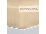 Bettlaken FLORELLA "EXCELLENT Jersey Elastan, 92% Baumwolle", beige (campagner), B:100cm L:220cm, Jersey, Obermaterial: 92% Baumwolle CO. 8% Elasthan EL., Bettlaken, Bettlaken