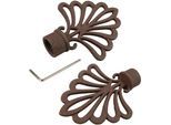 Gardinenstangen-Endstück LIEDECO "Fächer", braun (rostbraun), H:0,8cm L:10cm Ø:1,6cm, Gardinenstangenendstücke, Gardinenstangen-Endstück, für Gardinenstangen Ø 16 mm