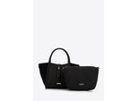 Wittchen Dames zwarte eco-leer en bontkoffer