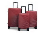 Harde rode koffer, robuuste 8-wiel bagage, handbagagetas