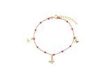 Luxenter Armband aus 925er Sterlingsilber und rosa Lack mit 18 Karat Gelbgold-Finish – Zumre