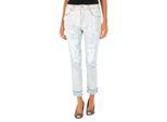 Lange Denim-Hose mit geradem Saum 10DBF0667 Frau