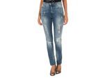 Lange Denim-Hose mit geradem Saum 10DB50280 Frau
