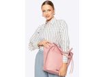 Wittchen Dames eco-leren shopper met decoratieve banden, roze