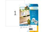 Herma Power-Etiketten Nr. 10911, 210 x 297 mm, selbstklebend, extrem stark haftend, Papier, weiß, 25 Stück