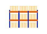 Schulte Palettenregal, Grundregal, B 8444 x T 1100 x H 3000 mm, 3 Ebenen, Palettengewicht bis 1000 kg, Feldlast 7070 kg, blau/orange