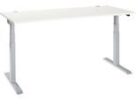 Schäfer Shop Select Schreibtisch ERGO-T 2.0, elektrisch höhenverstellbar, Rechteck, T-Fuß, B 1800 x T 800 x H 640-1300 mm, weiß/weißalu
