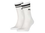 Puma Unisex Adult Heritage Stripe Crew Socks (pak van 2) (Wit/zwart)