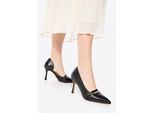 Wittchen Damen-Pumps aus Leder mit Riemen, Schwarz, Naturleder