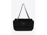 Wittchen Dames Crossbody Tas met Bont, Zwart Polyester
