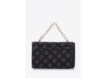 Wittchen Dames Denim Messenger Bag met Monogram Zwart Katoen