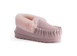 Aus Wooli "Waterloo" Australia Hand Stitched Women's Sheepskin Moccasin, Lichtroze