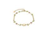 Luxenter Armband aus 925er Sterlingsilber und Zirkonia in Rubinoptik mit 18 Karat Gelbgold-Finish – Pirox