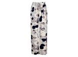 Graue Print Leinen Style Hose mit weitem Bein