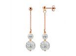 DIADEMA - Ohrringe Pinky Gold - Kristall Weiß - Kollektion Crystal Pearl