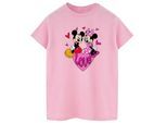 Disney Dames/Dames Love Heart Mickey & Minnie Mouse Katoenen Vriendje T-shirt (Baby Roze)