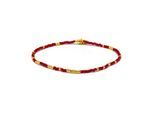 Luxenter Armband aus rotem Kristall mit 18 Karat Gelbgold-Finish – Xanvi