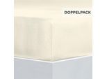 Bettlaken FLORELLA "Flausch-Flanell, 100% Baumwolle", beige (ivory), B:100cm L:200cm, Flanell, Obermaterial: 100% Baumwolle CO., Bettlaken, Bettlaken