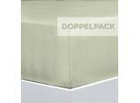 Bettlaken FLORELLA "EXCELLENT Jersey Elastan, 92% Baumwolle", grün (salbei), B:100cm L:220cm, Jersey, Obermaterial: 92% Baumwolle CO. 8% Elasthan EL., Bettlaken, Bettlaken