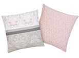 Kissenbezüge OTTO HOME "Cremona", grau (grau, rosa), B:40cm L:40cm, Linon, Obermaterial: 100% Baumwolle, Kissenbezüge, Kissenbezüge, floraler Kissenbezug, geeignet für Kinder, OEKO-TEX zertifiziert