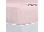 Bettlaken FLORELLA "Flausch-Flanell, 100% Baumwolle", rosa (rosé), B:100cm L:200cm, Flanell, Obermaterial: 100% Baumwolle CO., Bettlaken, Bettlaken