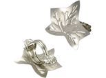 Dekoklammer LIEDECO "Blatt", silber (silberfarben), 2 Stk., Metall, Gardinenbefestigungen, Dekoklammer, für Gardinen, Vorhänge