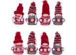 Weihnachtsfigur "Weihnachtsdeko rot", rot, B:4,5cm H:7,5cm T:3,5cm, Holzwerkstoff, MYFLAIR MÖBEL & ACCESSOIRES, Dekofiguren, Weihnachtsfigur, Wollwichtel Baumhänger, Länge ca. 7 cm