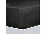 Bettlaken FLORELLA "EXCELLENT Jersey Elastan, 92% Baumwolle", schwarz (onyx), B:160cm L:220cm, Jersey, Obermaterial: 92% Baumwolle CO. 8% Elasthan EL., Bettlaken, Bettlaken