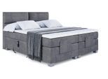 BOXSPRINGBETT elektrisch verstellbar mit 2 Matratzen H4/Taschenfederung MAYA EL 200 x 200 Dunkelgrau