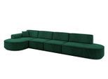 ECKSOFA Ottomane Links MARI-L3-v3 - 413x171x83 cm Grün Velours