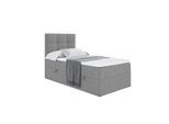 BOXBETT mit Matratze H3 und Lattenrost - MARCE - 90x200 - Links Grau