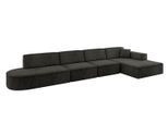 ECKSOFA Ottomane Rechts IREA-L3-v4 - 412x165x77 cm Schwarz