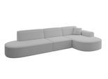 ECKSOFA Ottomane Rechts MARI-L2 - 328x171x79 cm Hellgrau Bouclé
