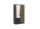 KLEIDERSCHRANK NERA - 120 cm - Schwarz|Eiche Artisan