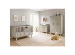 Pinolino Babyzimmer Tami, Eiche, Beige, Holzwerkstoff, 6 Fächer, 3 Schublade(n) Schubladen, individuell planbar,zum Juniorbett umbaubar, höhenverstellbar, Sprossen mit Normabstand, zum Sitzsofa Aufbauanleitung im Karton, Lattenrost inklusive, Schlupfsprossen, Babymöbel, Babyzimmer-Sets