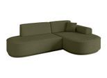 ECKSOFA Ottomane Rechts MARI-L1-v3 - 243x171x83 cm Grün Bouclé
