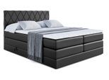 BOXSPRINGBETT LEPARO KING - 200 x 200 - H3/H4 - Schwarz Hochglanz