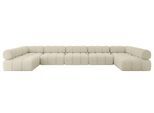 WOHNLANDSCHAFT modulares Sofa Garvo-U3 - 475x190x70 cm Beige Bouclé